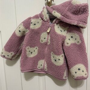 Carter's Pink Fleece Jacket with Bear Pattern